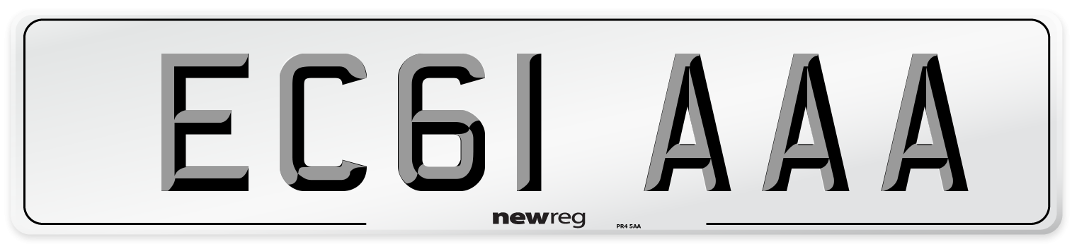 EC61 AAA Number Plate from New Reg
